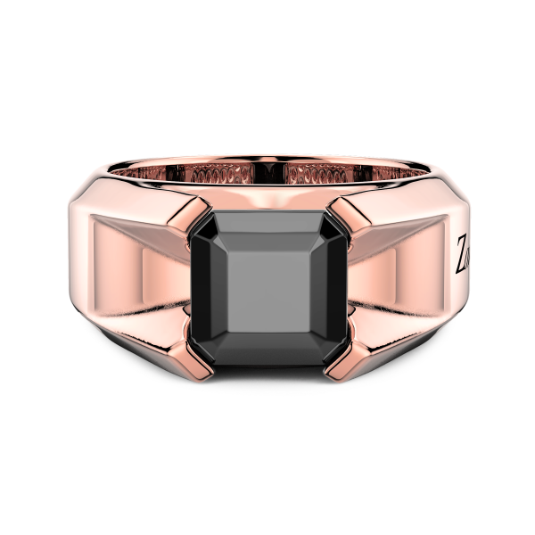 Bague Zancan en or 18kt avec diamant noir.