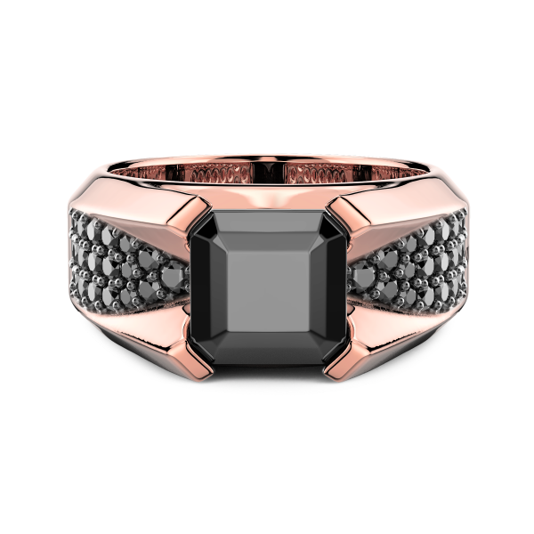 Zancan ring in 18kt gold with black diamond.