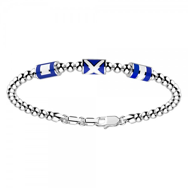 Silver Bracelet with enamelled details
