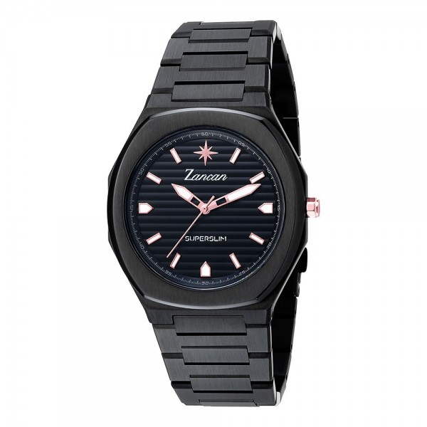 Superslim – Men’s time only watch with black dial.