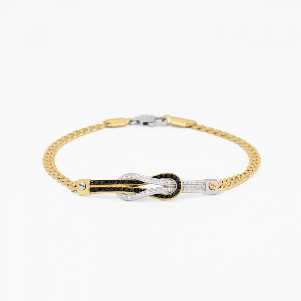 Yellow gold men's bracelet with nautical knot.