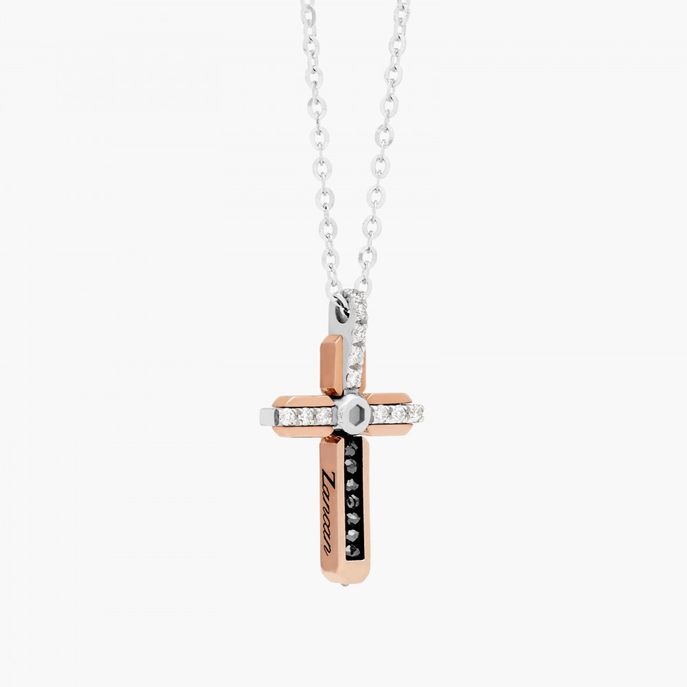 LUXE Mens 14k White Gold Cross Pendant MASCULINE Cross Necklace for Men  Plated | eBay