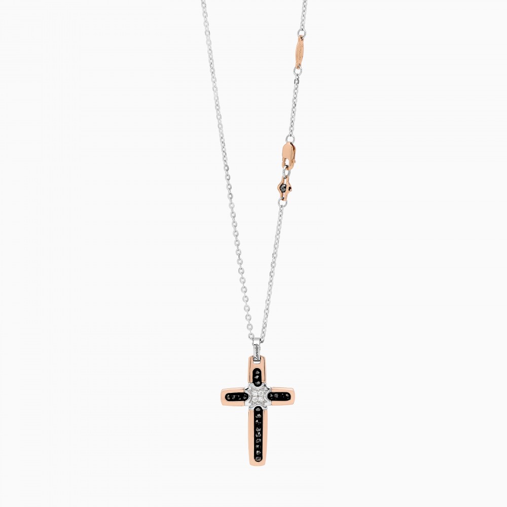 Large 14K White Gold Crucifix Cross Pendant, 39mm x 20mm