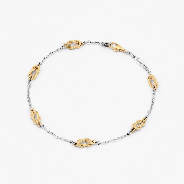 Bracelet in white gold, with sea knot in yellow gold.