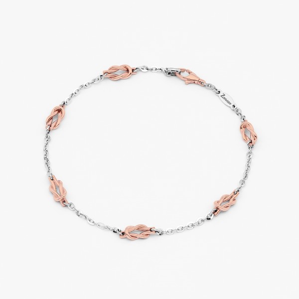 Bracelet in white gold, with sea knot in rose gold.