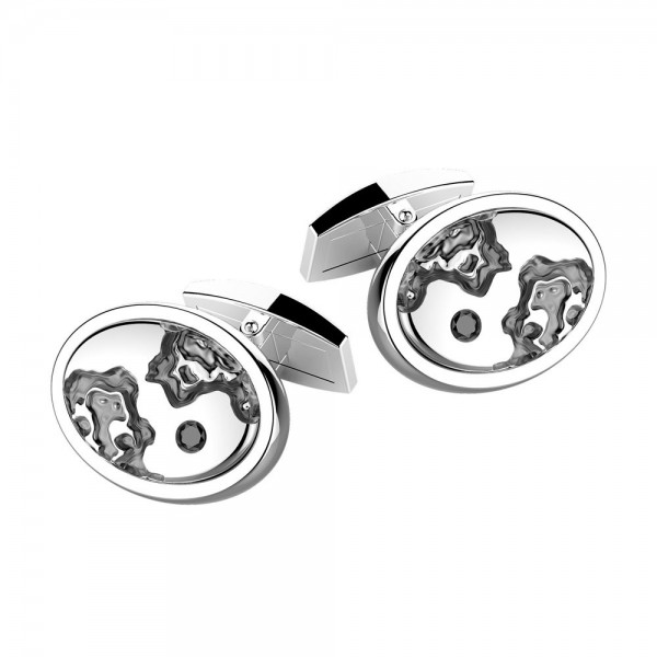 Silver cufflinks with spinels.