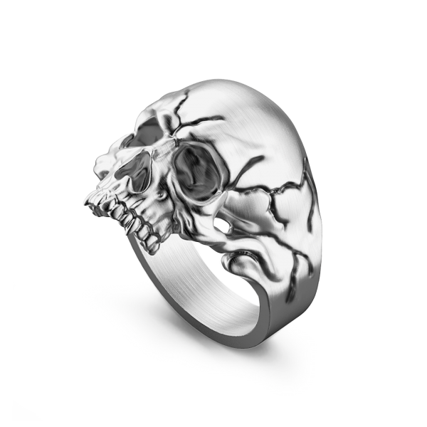 Zancan silver skull ring