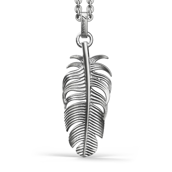 Collana Zancan in argento con pendente a piuma.