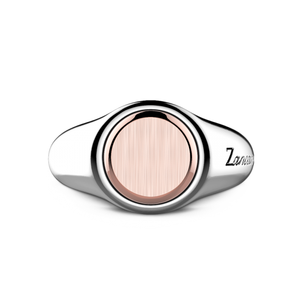 Anello Zancan circolare in argento e oro rosa.