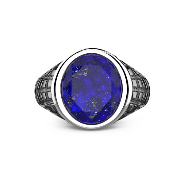 Zancan silver blue stone ring.