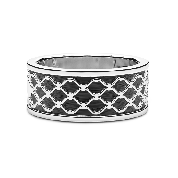 Zancan silver band ring.