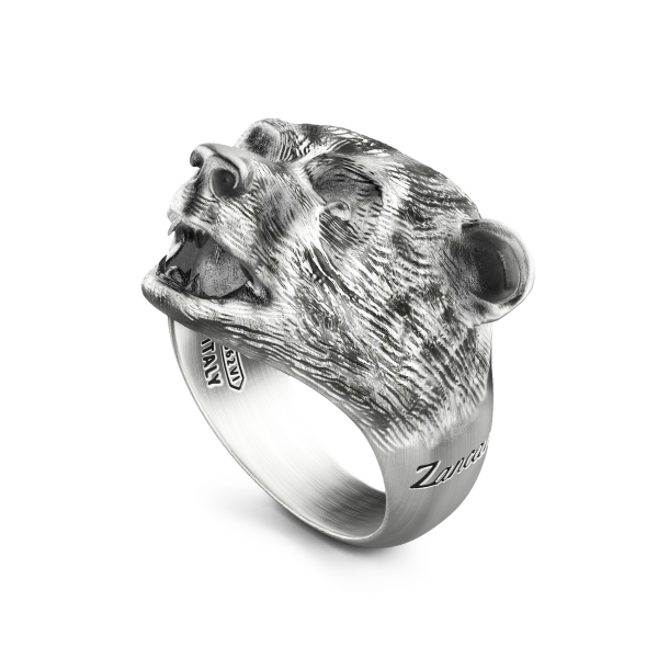 Zancan ring with silver bear.