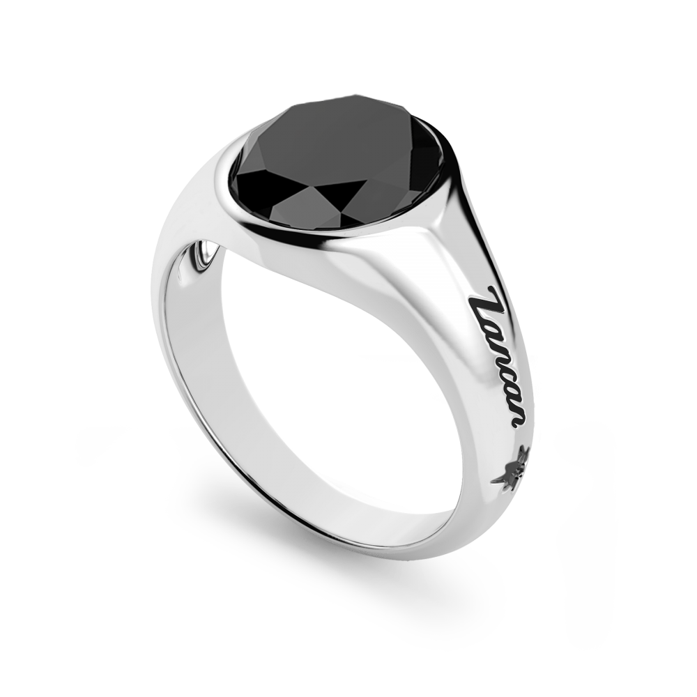 Black Onyx Ring, Sterling Silver Onyx Ring - Shraddha Shree Gems