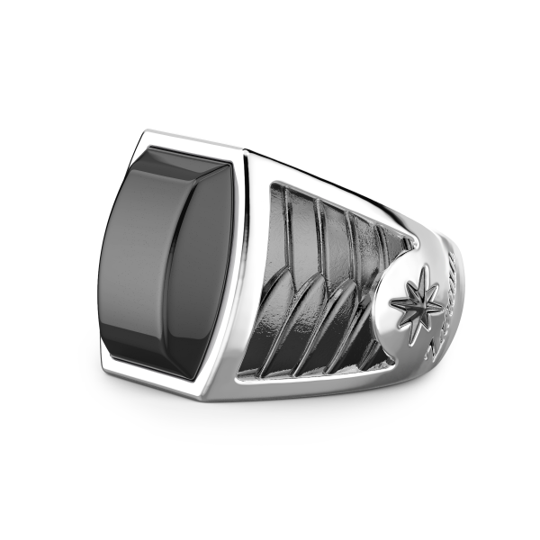 Zancan silver ring with onyx.