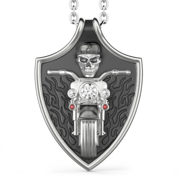 Zancan silver biker necklace.