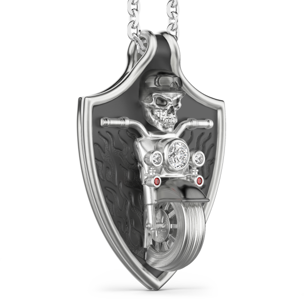 Zancan silver biker necklace.
