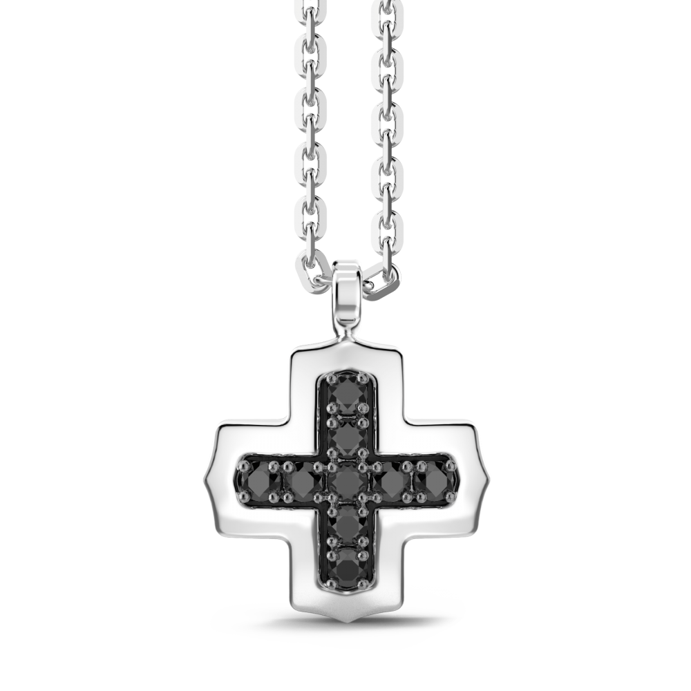 Silver Ambrosia necklace with Greek cross