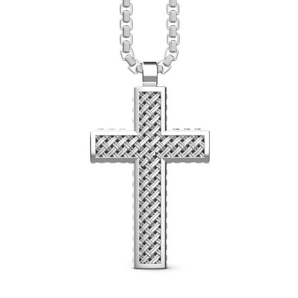 Zancan silver necklace with cross pendant.
